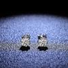 S925 Sterling Silver Six-Prong Round Stud Earrings with 0.5/1ct D Color Moissanite – Hypoallergenic, Unisex, Compatible with Gift Giving