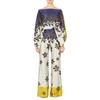 European And American Style Ladies Summer Suit Casual Satin Printed Loose One-neck Blouse And Trousers Two-piece Suit