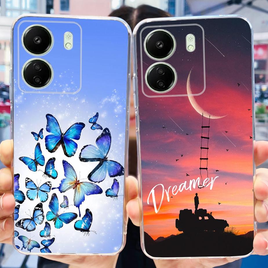 For Xiaomi Poco C65 Case Redmi 13C New Fashion Painted Back Cover 6.74'' Soft TPU Phone Case For Xiaomi Redmi 13C PocoC65 Bumper