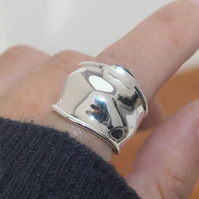 Xiaomi 925 Sterling Silver Rings for Women Couple Minimalist Handmade Simple Wide Smooth Ring Party Jewelry Gift Prevent Allergy