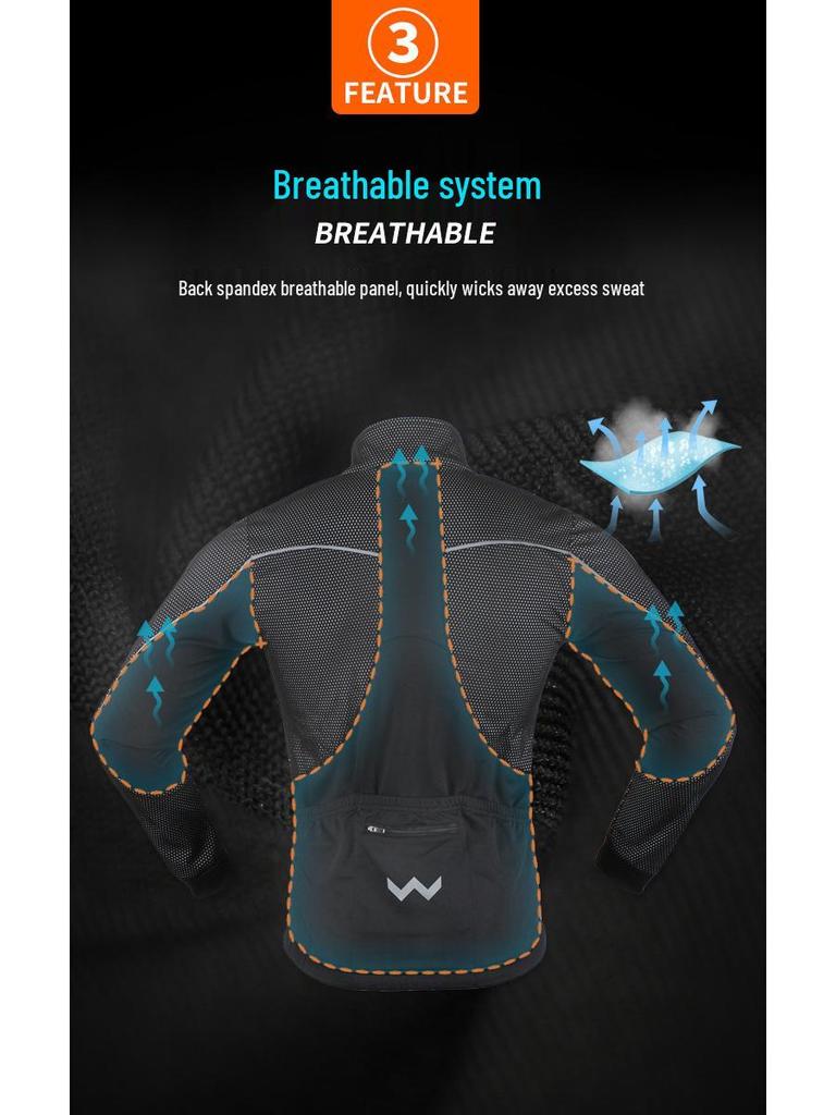 Windproof Warm Fleece Cycling Jersey - Autumn/Winter Outdoor Sports Top