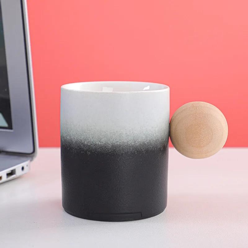 Creative Wooden Handle Mug Cups Unusual Tea Cup of Coffee Personalized Gift Cute and Different Cups Original Mugs Free Shipping