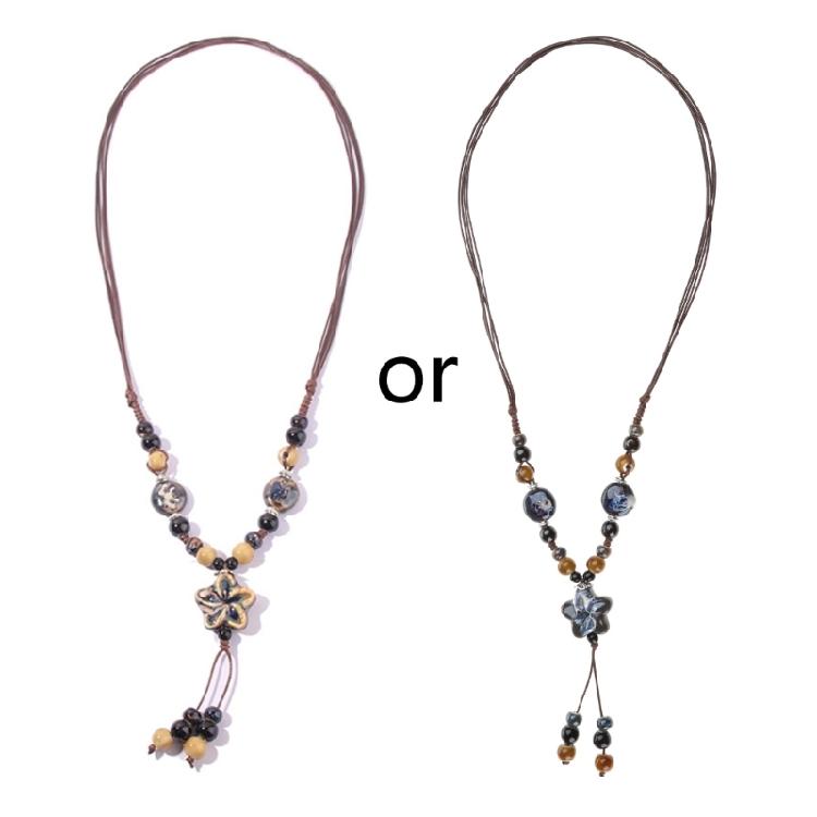 Подвески с бусинами Кисточка Нить Цветные Керамические Бусины Ожерелье Украшение 1