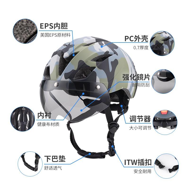 Cycling Helmet With LED Light Mountain Bike Road Riding Half Shell Design EPSPC Safety Gear Adults