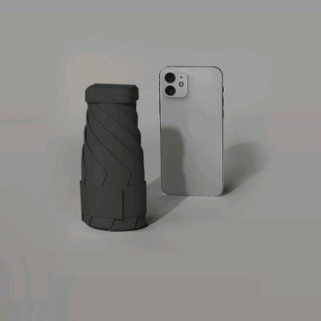 225g Ultra-Light 6-Fold Travel Umbrella, UPF50+ Black Coated Compact Windproof Umbrella for All-Weather Sun & Rain Protection