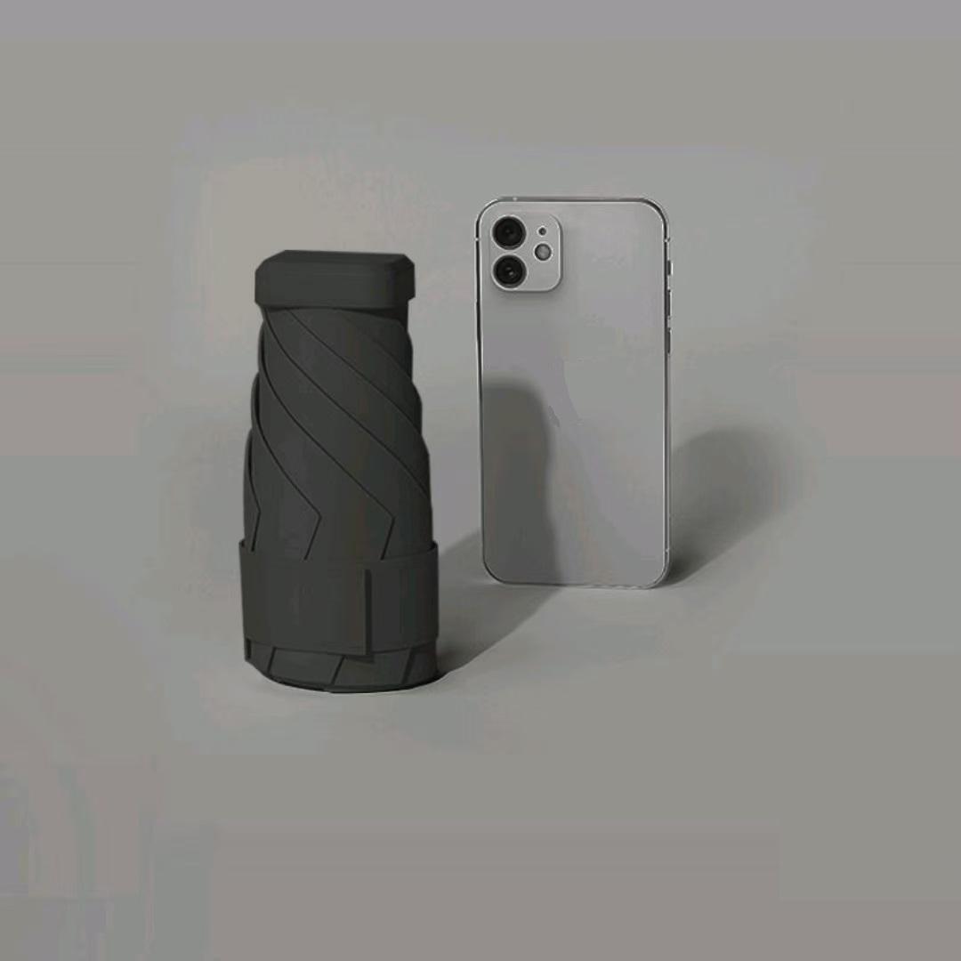 

225 г Сверхлегкий 6-слойный дорожный зонт, UPF50+ с черным покрытием, компактный ветрозащитный зонт для защиты от солнца и дождя в любую погоду чёрный