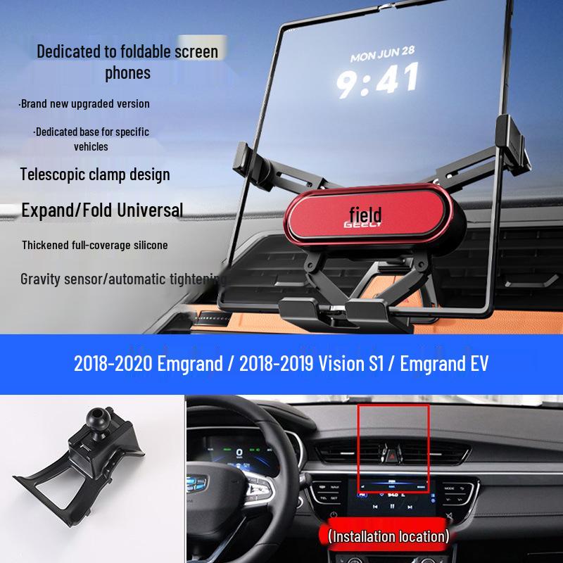 Custom Foldable Phone Holder for Geely Models: Emgrand, Boyue, Vision X1/X6, Jiaji, Binyue, Xingyue L, Xingyuan