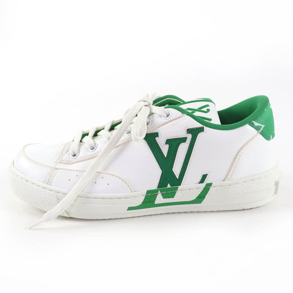 Great LOUIS VUITTON Low cut sneakers LV logo leather white leather Women 37 Used
