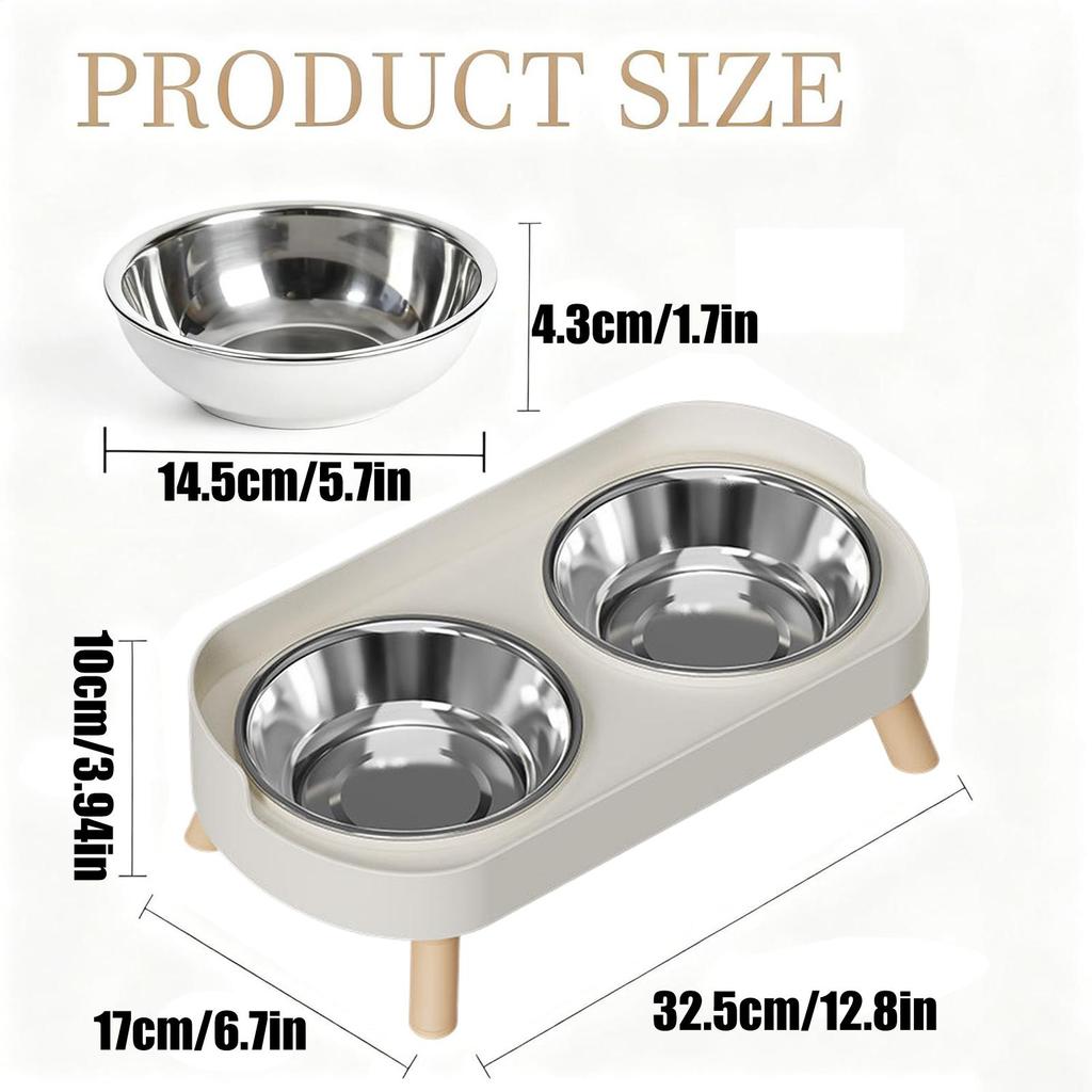 Elevated Cat Bowls Stainless Steel Water Dish Puppy Feeding Bowl for Pet Indoor Outdoor Home Office Apartment Garden Park