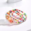 Pack of 8 Trendy Adjustable Bracelets Bohemian Beaded Jewelry with Love Charm Rainbow Colors Gift for Women and Girls