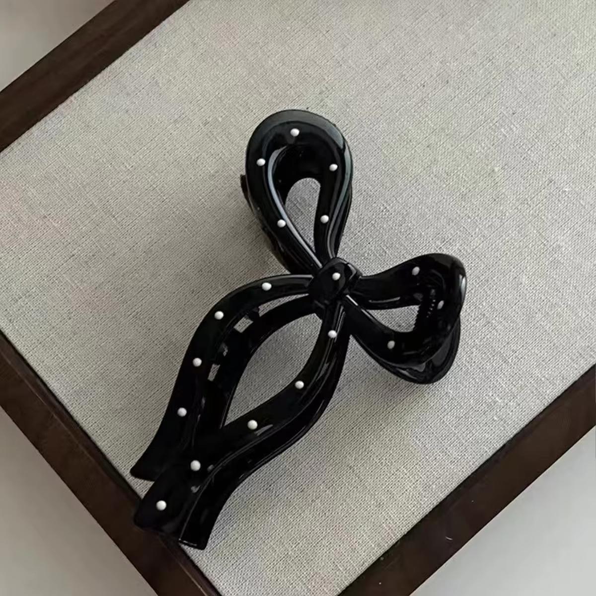 

1/2pcs/Set Women s Elegant Sweet Bow Polka Dot Large Hair Claw Clips,For Women s Daily Use,Valentine s Day