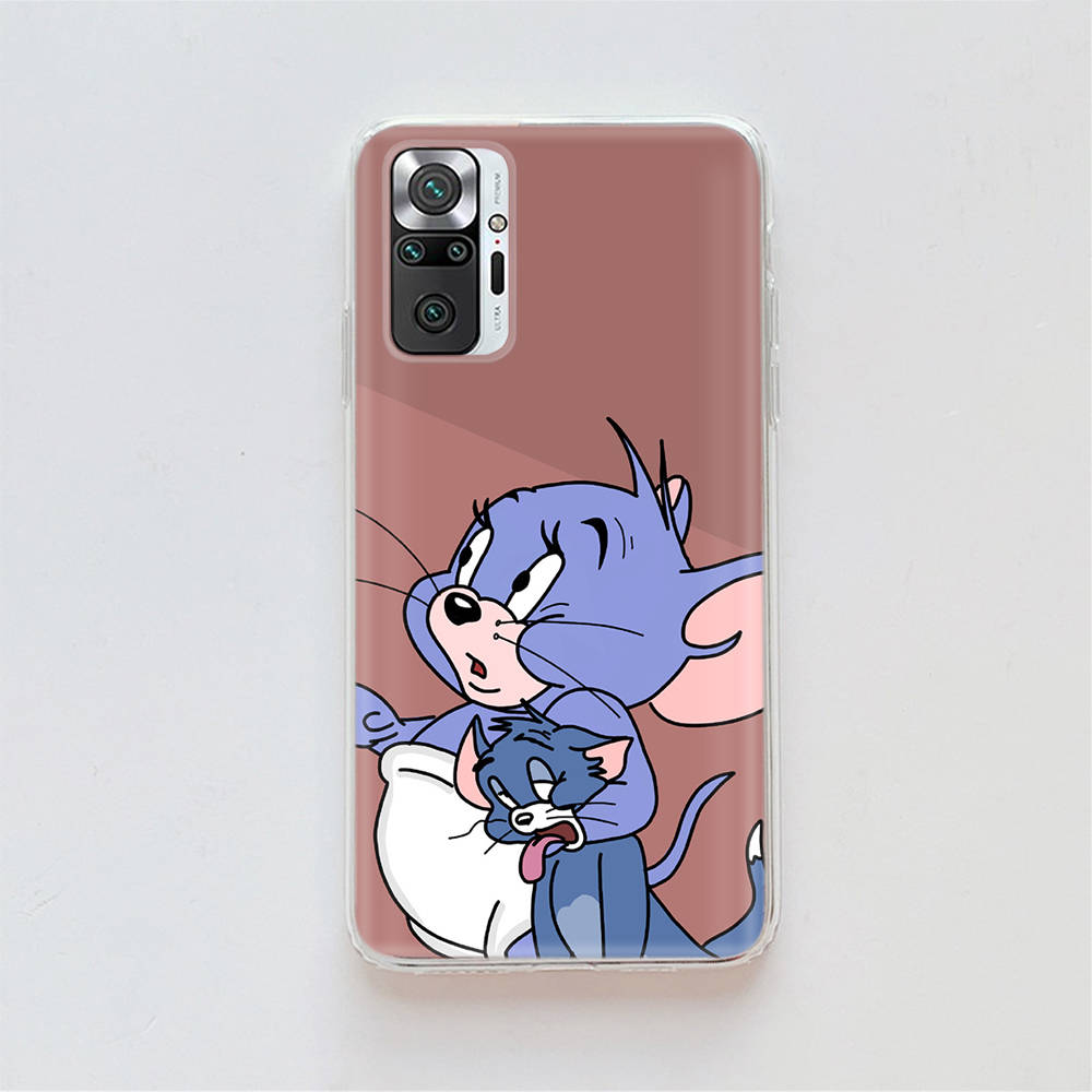 Transparent Case for Samsung A04 A14 A23 A34 A54 M23 M33 M52 M53 Realme Narzo 50 50I 50a Prime C35 C55 C30S 10 9 Pro T-92 Tom Jerry Cat