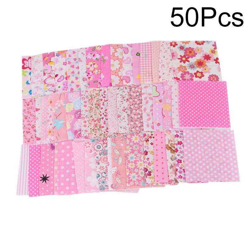50Pcs Sewing Quilting Fabric 10*10cm Floral Printed for Patchwork Needlework Floral Fabric DIY Handmade Material Cotton Cloth
