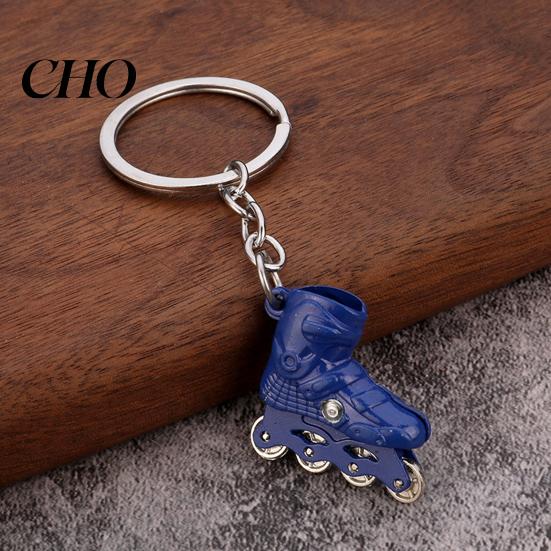 Keychain Gift Zinc Alloy Pendant, 3D Simulated Roller Skate Shape Multi-color Accessory Key Ring, Multiple Colors Practical Hanging Metal Plated