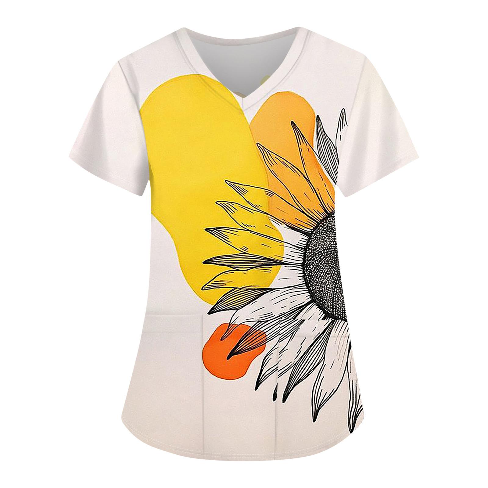 Женские свободные топы с коротким рукавом Повседневные топы больших размеров с V-образным — фото 5