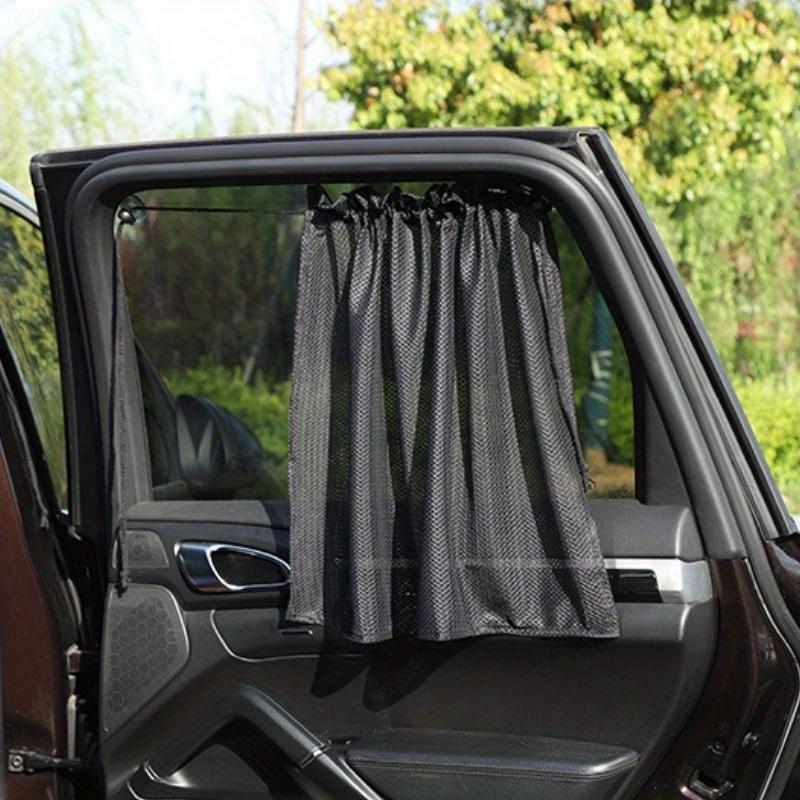 1/2pcs, Car Side Window Sunshade, Mesh Suction Cup Type Car Sunshade, Suspension Drawstring Design, Suitable for Year-round Use.