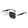 Men's and women's personalized frameless trimmed box sunglasses Internet celebrities trend versatile sunglasses UV protection