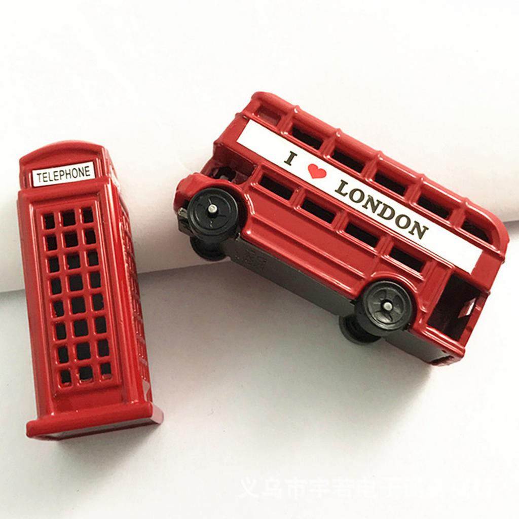 Fridge Magnet Unique Zinc Alloy London Bus Telephone Box Refrigerator Magnets Durabiliy For Home Decoration