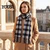 Fashionable Cold Weather Scarves Classic Plaid Scarf for Women, Soft Cashmere-like Winter Shawl Stylish Sweaters with Tassels, Large Warm Wrap