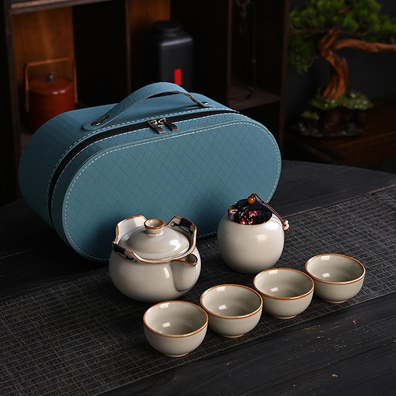 Five Famous Kilns Portable Travel Tea Set, Business Bank Company Event Gifts Can Be Used As Gift Boxes