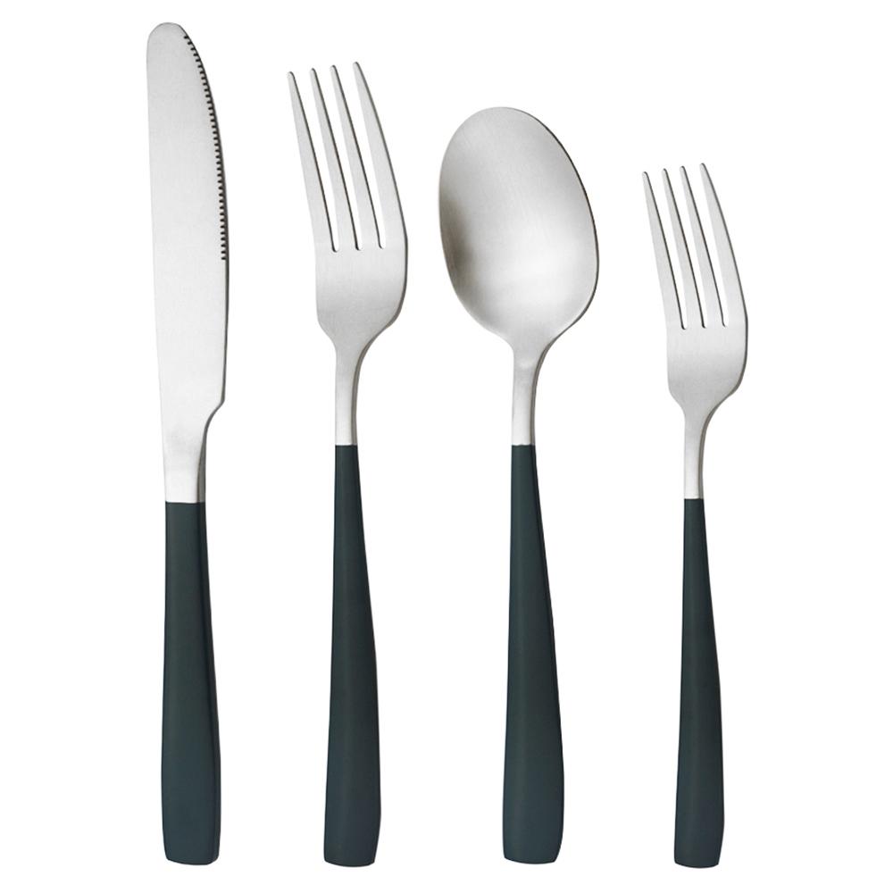 Matt 4stk Rose Gull Servise Rustfritt Stål Sett Knivgaffel Skje Dessertgaffel Bestikksett Servise Kjøkken Western Matsett