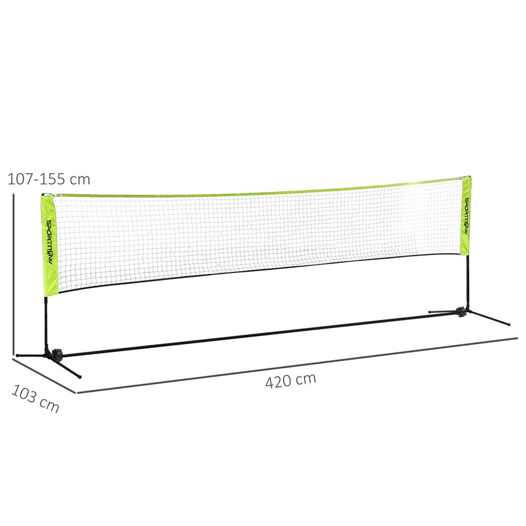 Badminton Net Set Foldable Volleyball Net 103/120/155H cm Yellow