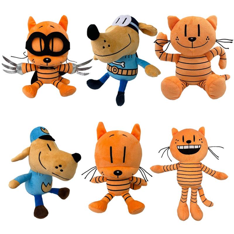 Wucifang Bags Unisex Kids Light 25Cm Cute Dog Man Plush Toy Soft Stuffed Doll Cartoon Petey The Cat Puppy Chief Plushie Birthday Gift For Kids