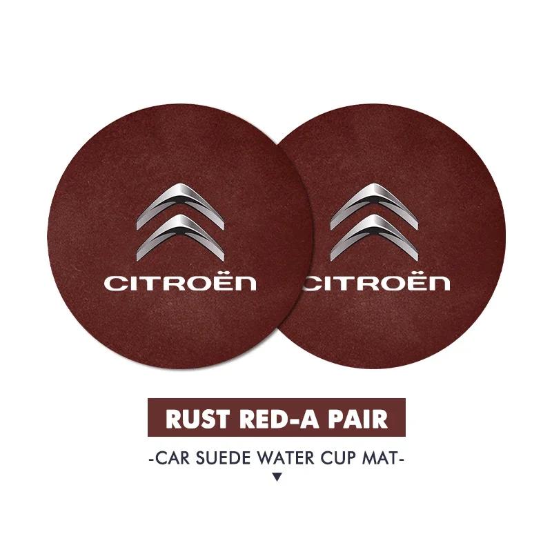 

Car Coaster Cup Slot Pad Suede Anti-Slip Interior Water Cup Mat For Citroen C5 C1 C2 C6 C4L DS3 DS4 DS5 C-Elysee Grand Berlingo