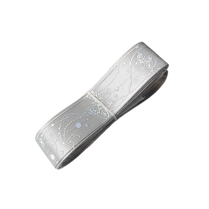 1 Roll DIY Hot Stamping Material Printed Pattern Butterfly Ribbon Creative Hot Stamped Ribbon Lace Accessories 2.5x450cm
