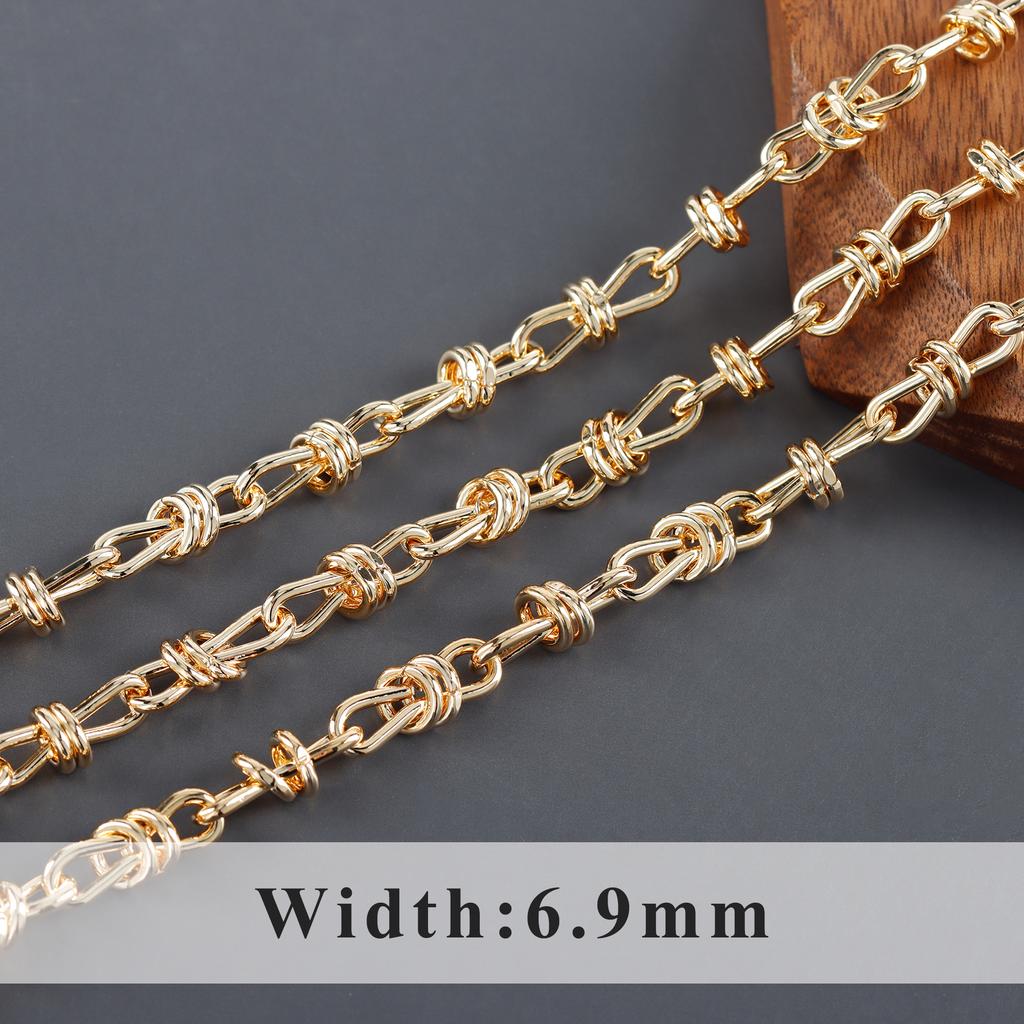 C219 1m/lot 18K Gold Rhodium Plated Copper Nickel Free DIY Jewelry Link Chain for Bracelet Necklace Making for Gift Wedding