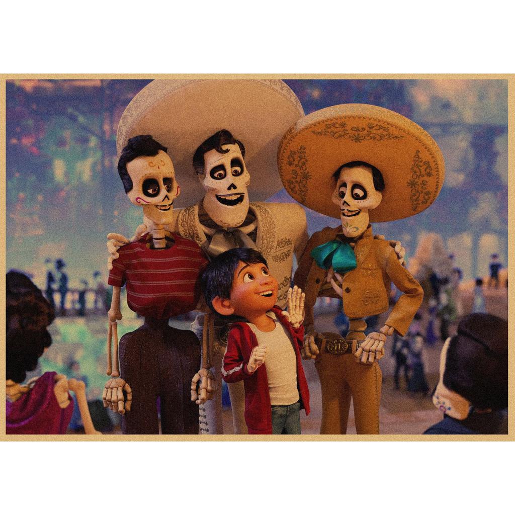 Coco Retro Anime Kraft Paper Poster - Decorative Wall Art Mural