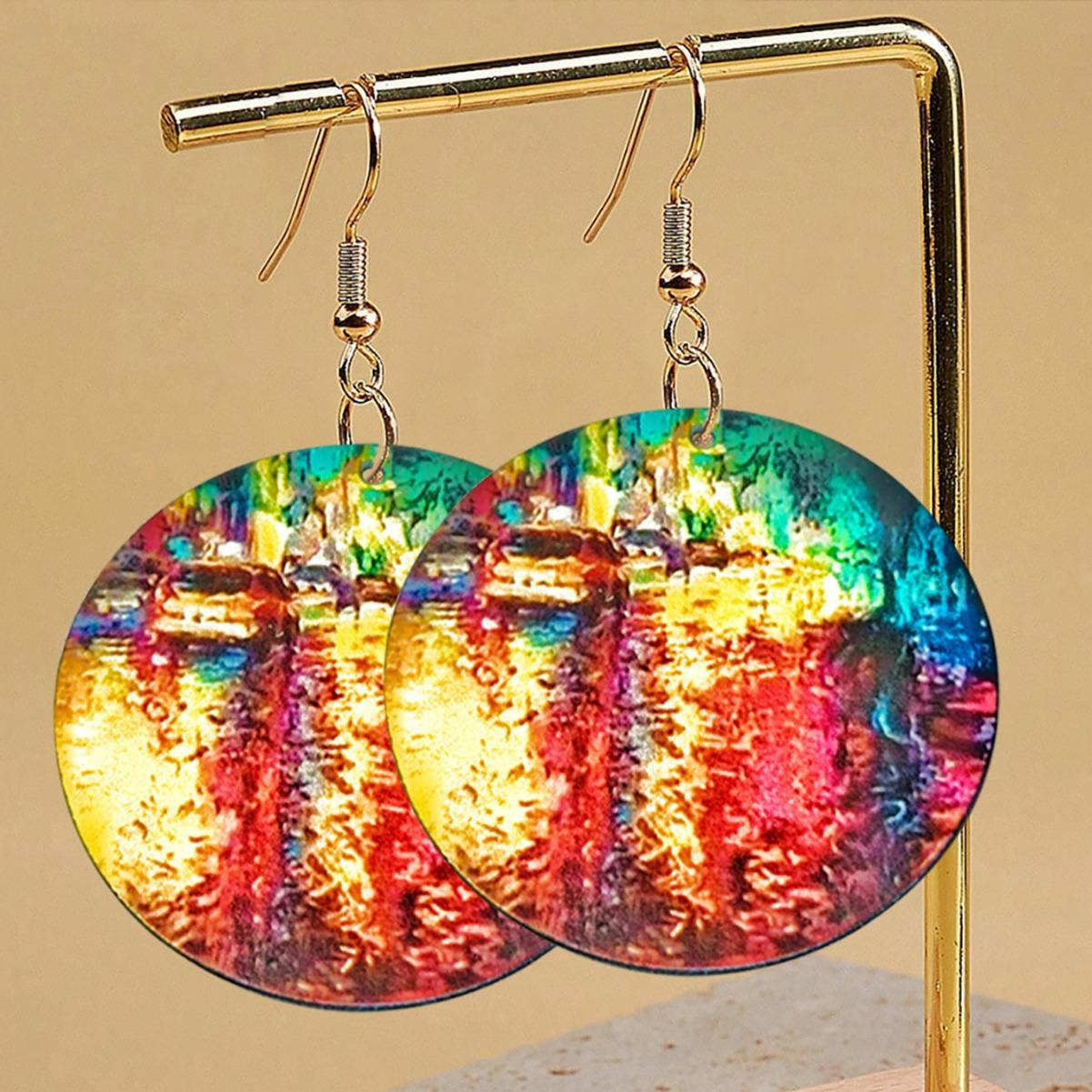 

Exaggerated round earrings разноцветный
