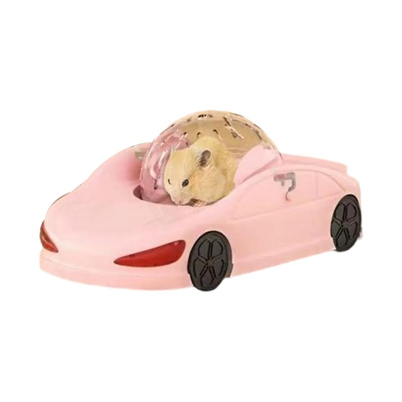 

Hamster Race Car Toy Transparent Running Ball Vehicle for Safe and Fun Home Exercise with Easy Assembly and Cleaning розовый