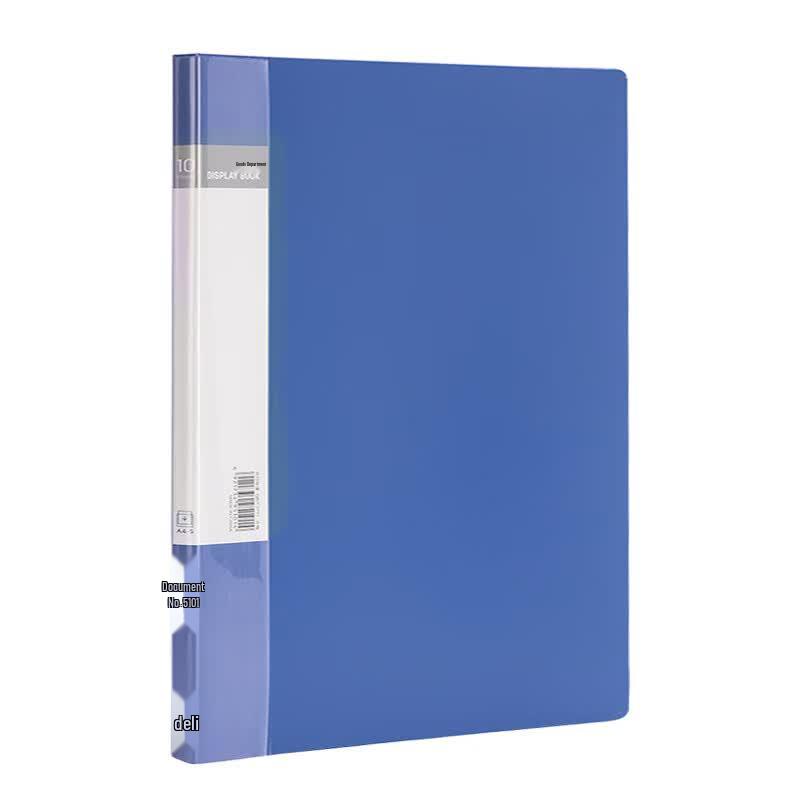 Deli 5101 A4 Transparent Loose-Leaf File Folder синий