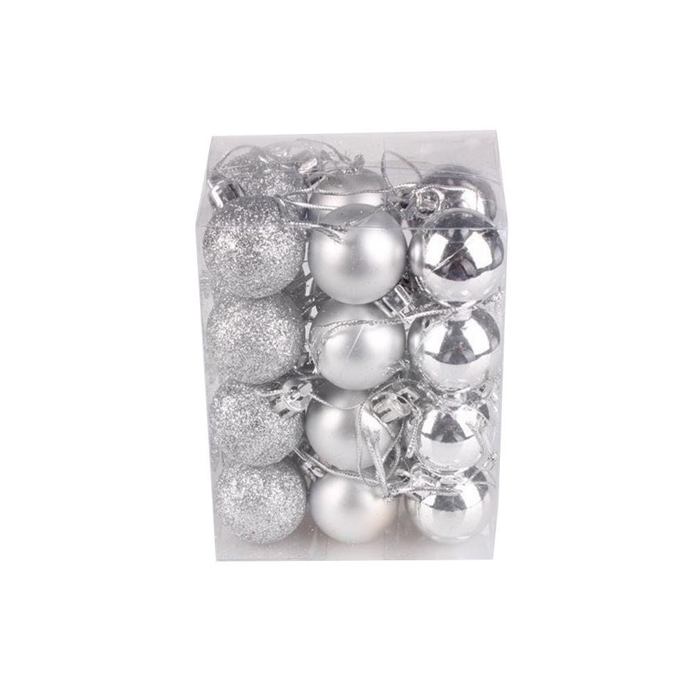 Velká sada vánočních cetek na vánoční stromeček 24ks vánočních dekoračních koulí v barvách