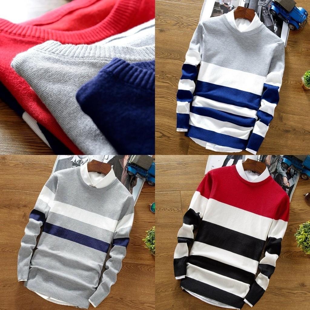 Stylish Men's Casual Long Sleeve Loose Knitwear Pullover Tops For Every Season
