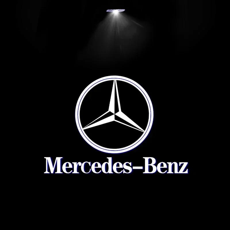 2pcs Car door welcome light logo Emblem For Mercedes Benz A C E GLC GLA GLE GLB Class W177 W205 W212 W213 X253 X156 W166 X247