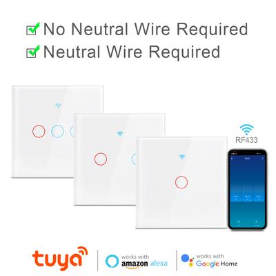Tuya Smart Switch WiFi Touch Sensor Wand Licht Schalter 220V Neutralleiter Erforderlich Sprachsteuerung Unterstützung Alexa Google Hause