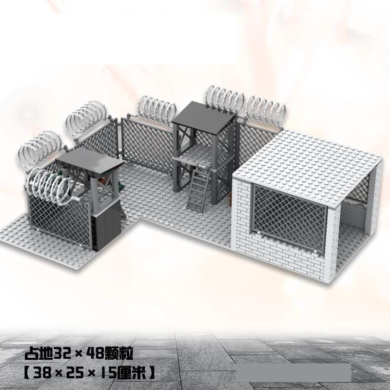 Military War Scene Series Fortress Base Battery watchtower Street View Building Block Toys  Playsets For Children Gift Presents Friend