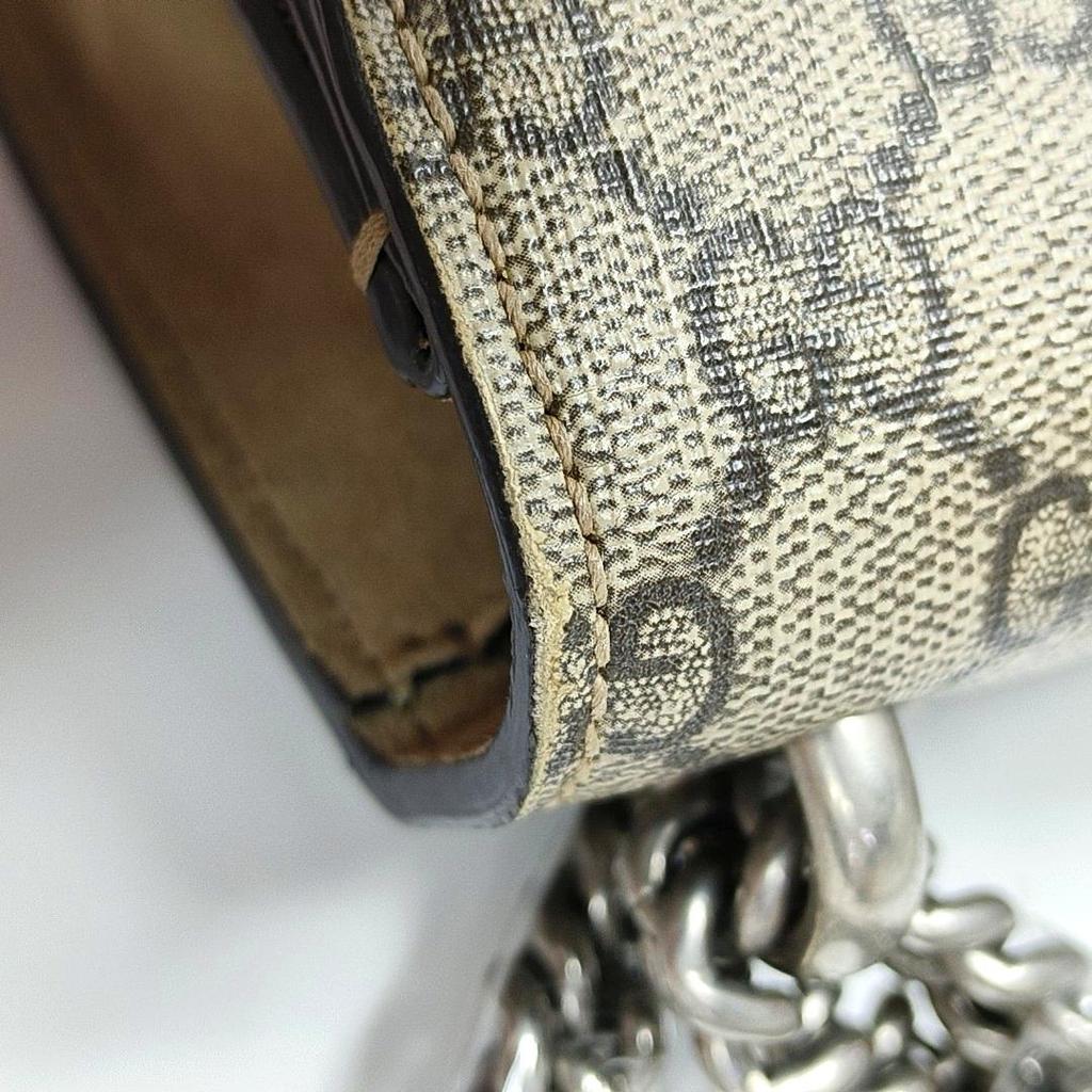 [Pre-Owned] Dionysus Tiger Head Buckle Logo Chain Shoulder Bag Canvas Crossbody Mini - Very Good #10E2MZC