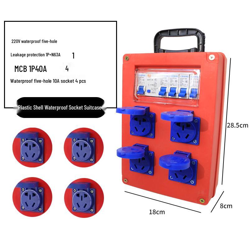 Compact Industrial Power Strip with RCD and Display for Construction Sites