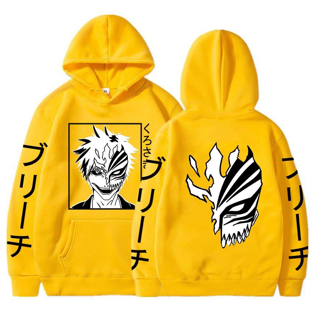 Bleach Kurosaki Ichigo Anime Harajuku Felpe con cappuccio Cartoon gotico Manga Mask Boy Graphic Uomo Donna Inverno Felpe a maniche lunghe