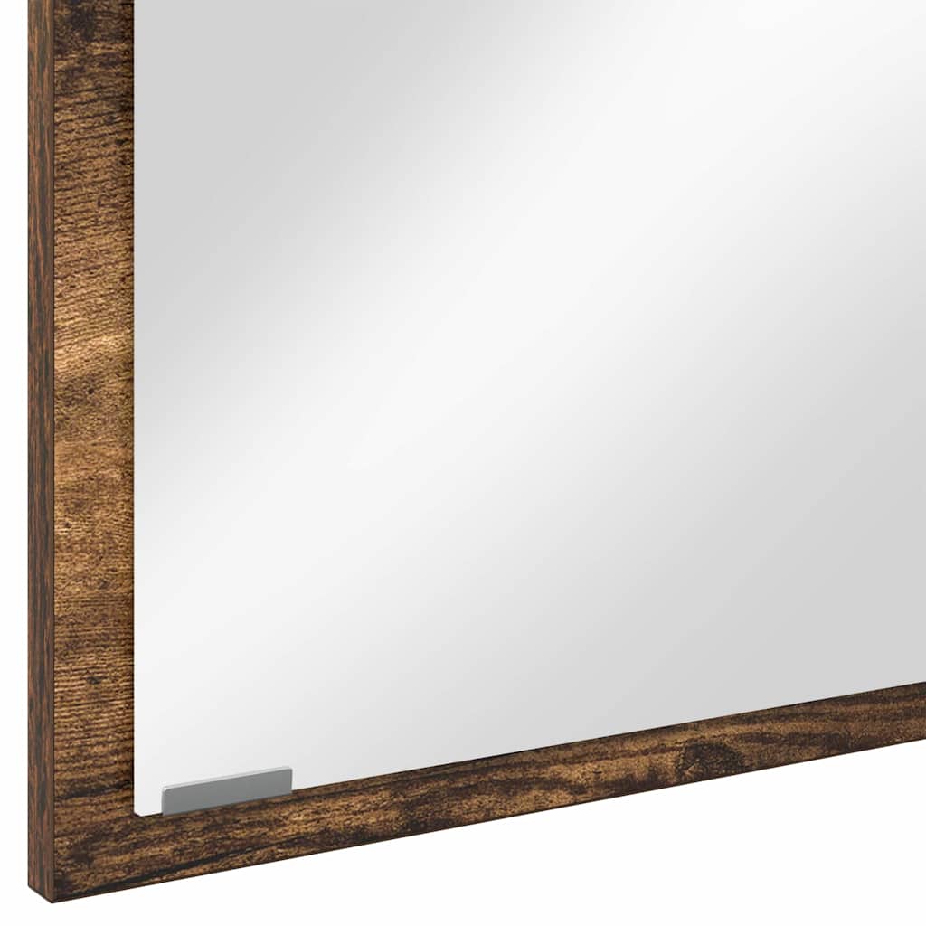 Mirror Smoked Oak 90 x 8.5 x 37 cm Engineered Wood