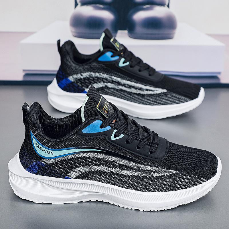 Men's Fly-woven Sports Shoes Men's 2025 Summer New Versatile Breathable Casual Shoes Men's Soft-soled Lightweight Running Shoes