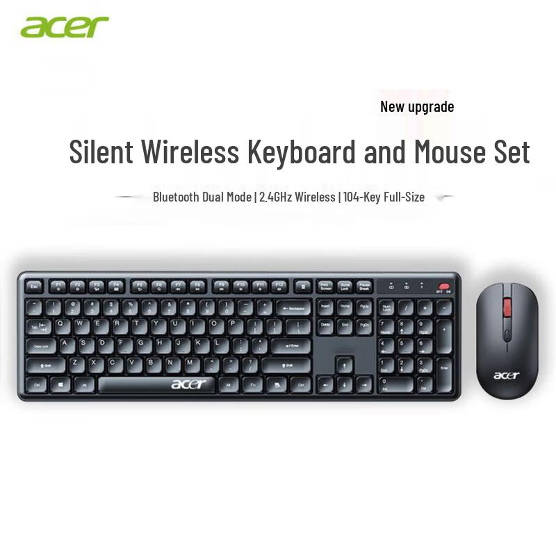 

Acer OKR238 Wireless Silent Keyboard Mouse Combo