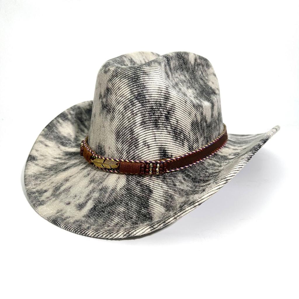 American Style Top Hat Retro Ethnic Style Western Cowboy Hat Retro Crack Felt Hat Tibetan Men'S And Women'S Hats