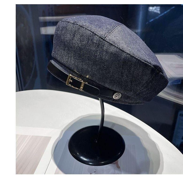 

Новая осенне-зимняя шляпа для женщин, литературный ретро-берет, большой обхват головы, подчеркивающий лицо, шляпа маленького художника, повседневная универсальная джинсовая шляпа One Size