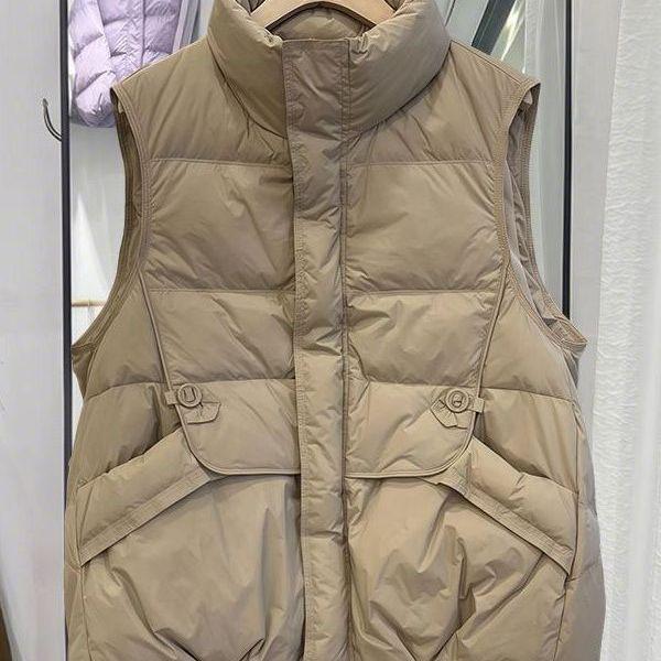 Large size women's clothing European station autumn and winter down cotton clothes vest meat covering thickened warm sleeveless vest jacket