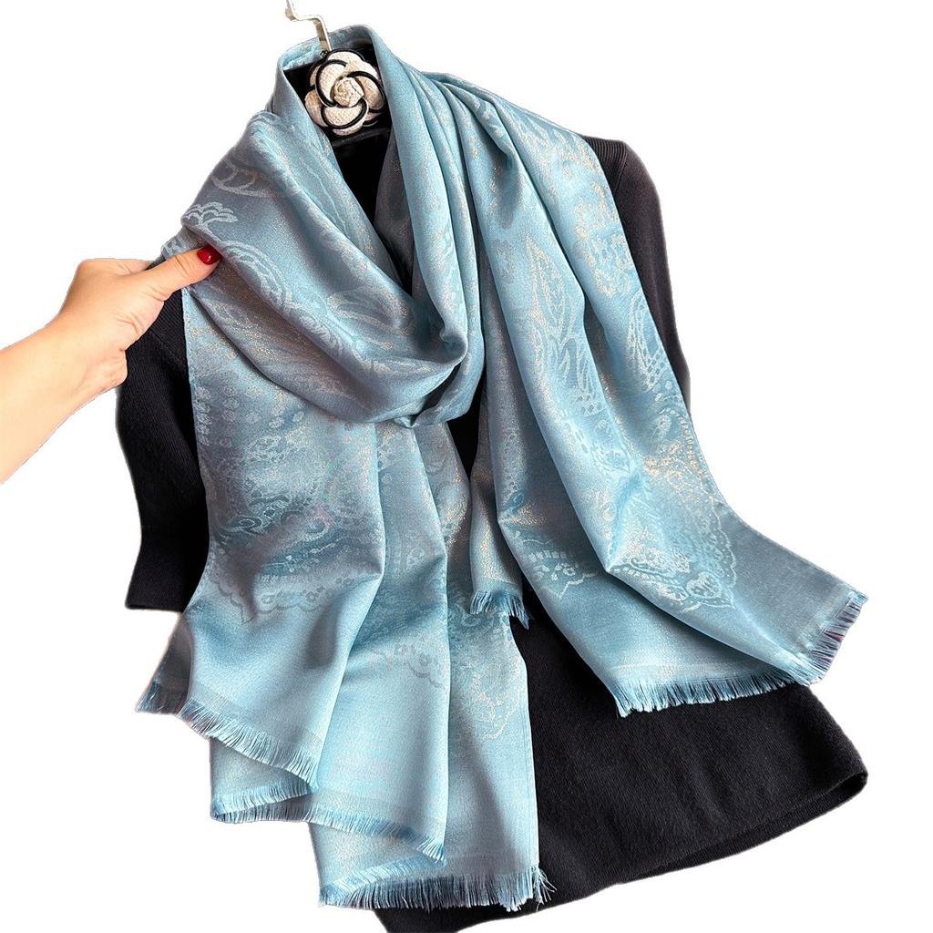 Specially For Imitation Cashmere Jacquard Scarf Shawl Dual-Purpose, Retro Cashew Flower Ethnic Style Thickened To Keep Warm Autumn And Winter