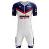 Mens Short Sleeve Triathlon Jersey Set - 100% Polyester Cycling Skinsuit with Sponge Pad Shorts - Lightweight Breathable Swimskin for Triathlon,